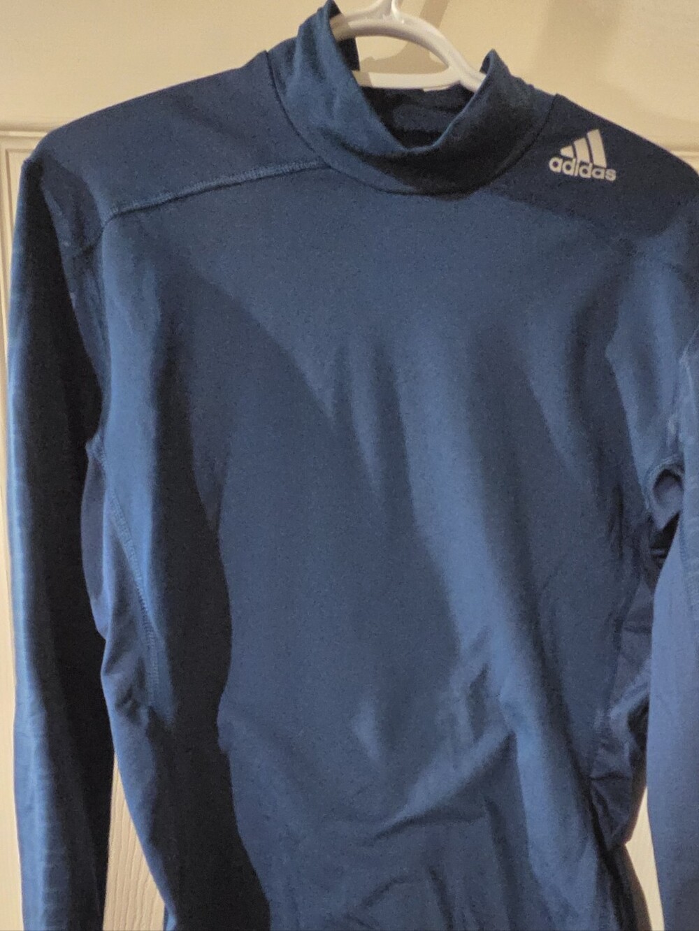 adidas Deep Blue Mock Neck Long Sleeve Top